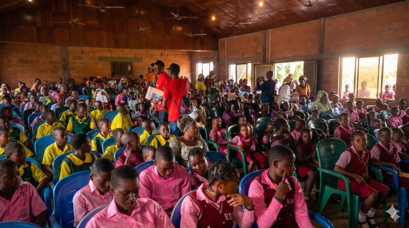 Children and families gathered during a Lifeshare Back to School outreach